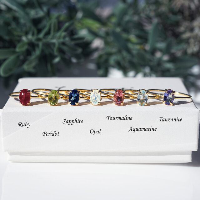 ブルーサファイアの6mm一粒リング・縦横可・Silver/Gold ～蒼黒