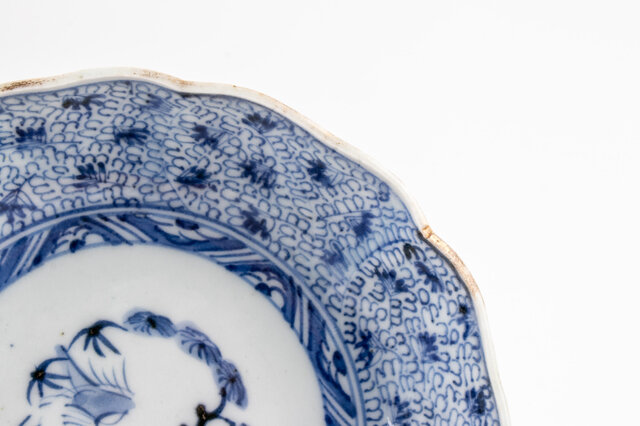 古伊万里 染付 微塵唐草三友文なます皿 江戸後期 | iichi 日々の暮らし