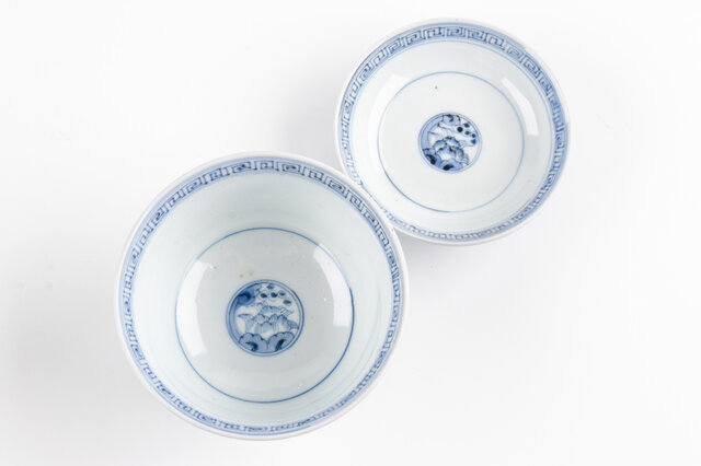 古伊万里 染付 蓋茶碗 3個 [B22848] 算木文 アンティーク 古美術 蓋つき茶碗（古伊万里） – Tableware studio 京