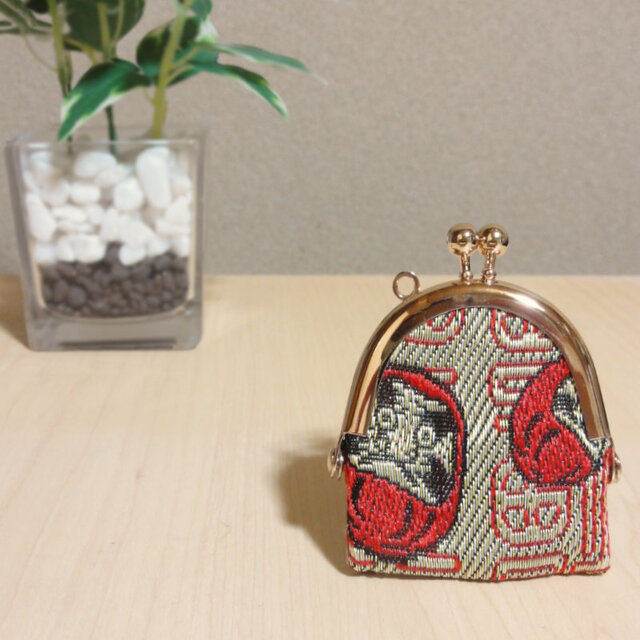 【送料無料】開運！福だるま ”コロンと可愛い”ミニコインパース／コインケース｜畳縁｜がま口