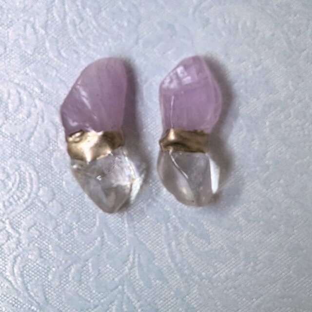 金継ぎジュエリー】クンツァイト × 水晶 - Crystal Veil - | iichi