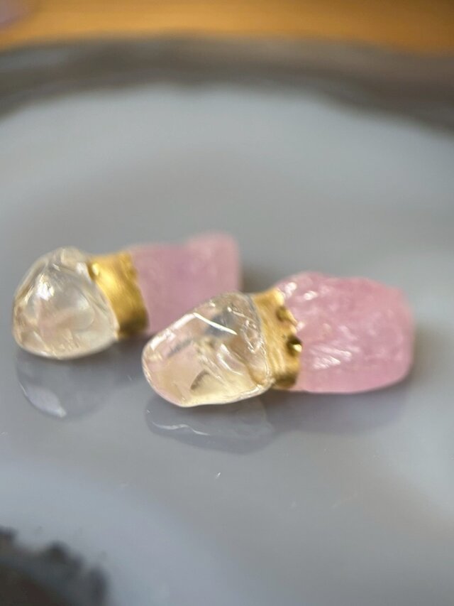 金継ぎジュエリー】クンツァイト × 水晶 - Crystal Veil - | iichi