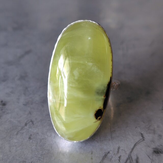 プレナイト(イエロー)シルバーリング#15
