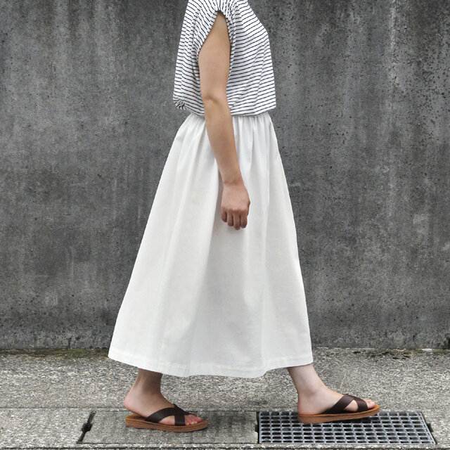 Loungedress コットンシアーギャザースカート　オフホワイト シアーギャザースカート | La boutique BonBon(ラブティックボンボン