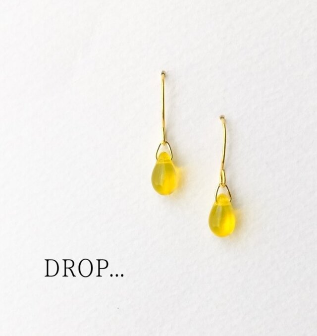 d104-29【ビタミン】しずくドロップのシンプルピアス(パーツ変更可能)