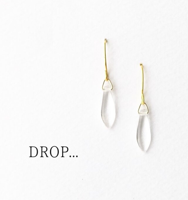 d9-27【こおり】チェコダガーのシンプルピアス（パーツ変更可能）