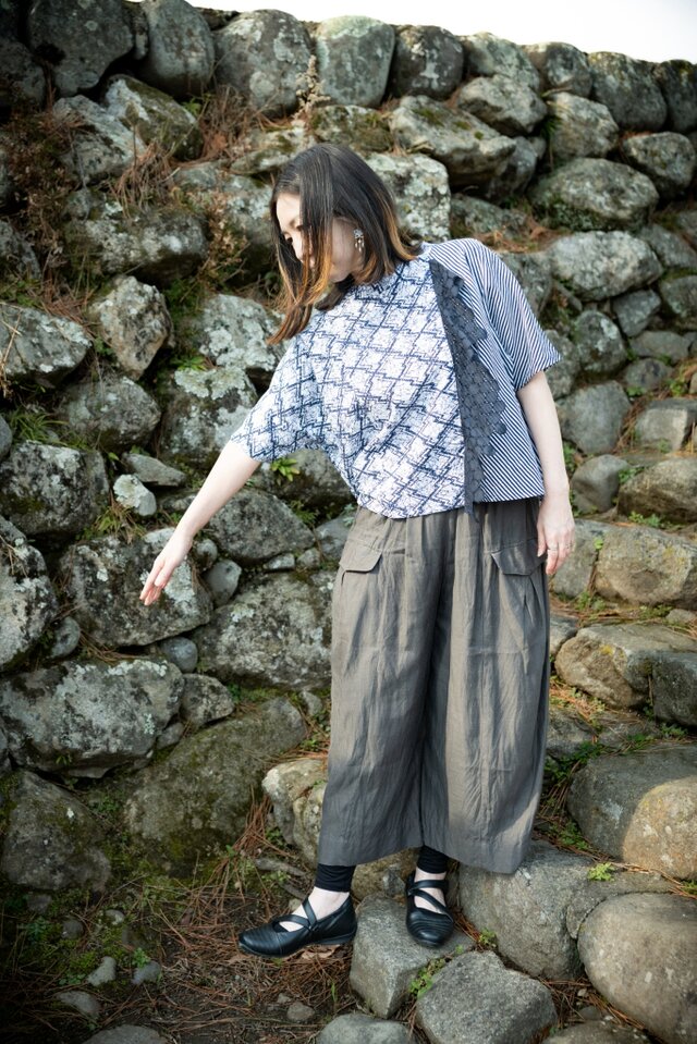 浴衣YUKATAラッフル（ひだ飾り）のブラウス