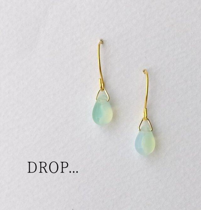d230-29【シャイン】しずくドロップのシンプルピアス(パーツ変更可能)