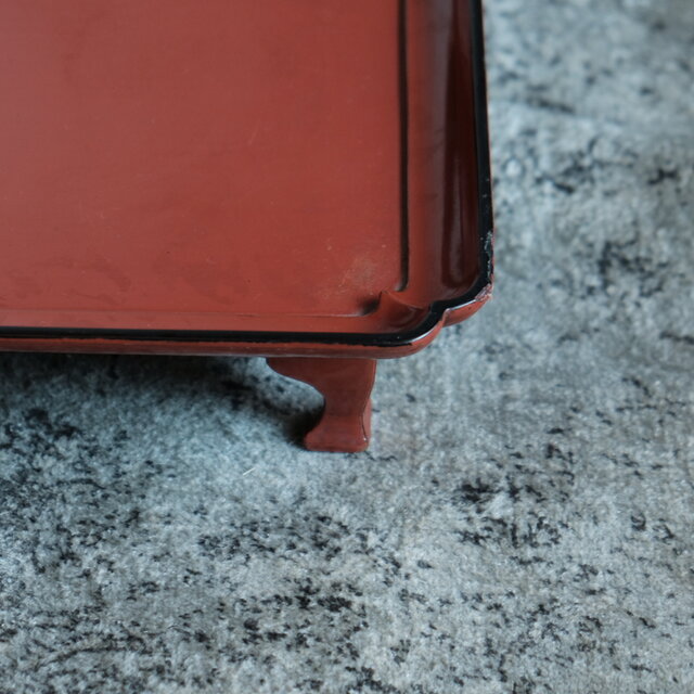 味のあるお品物◇時代物 朱塗脚付き四本足膳 古物 古民家 骨董