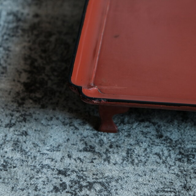 味のあるお品物◇時代物 朱塗脚付き四本足膳 古物 古民家 骨董