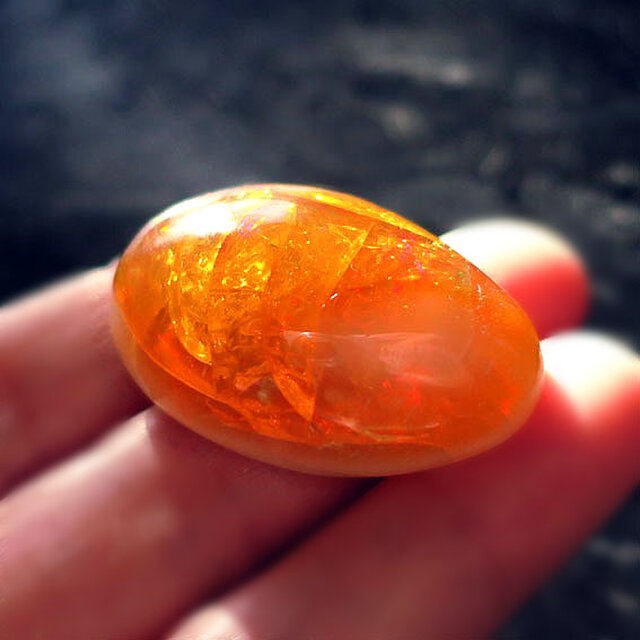 ウェロオパール 天然石 大きめ ルース 61.60ct 【秋色】虹 コレクション 置物｜ハンドメイド素材 10月誕生石