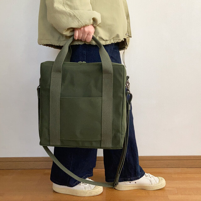 スクエア2wayショルダー M オリーブドラブ / 9号帆布 | iichi 日々の