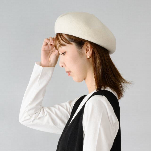 CANON カノン トークバスクベレー ベレー帽 ウール 帽子 ホワイト [YO-BR004-WH]