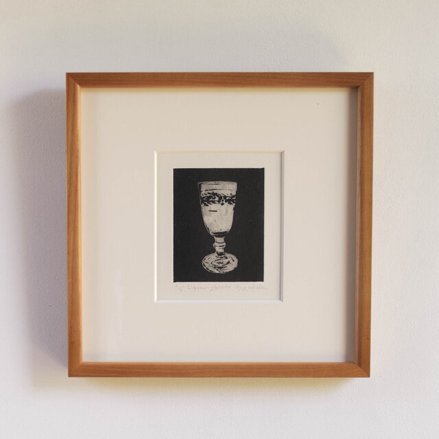 紙版画 "Liqueur glass #4"（額装）