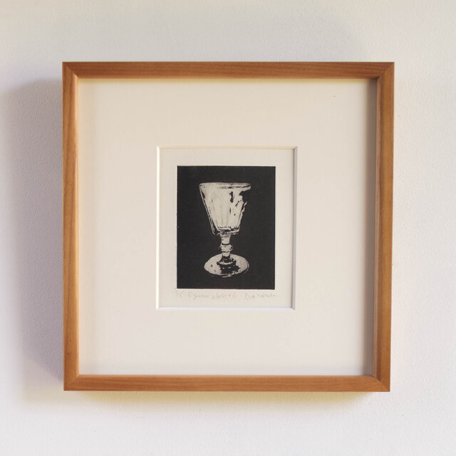紙版画 "Liqueur glass #6"（額装）
