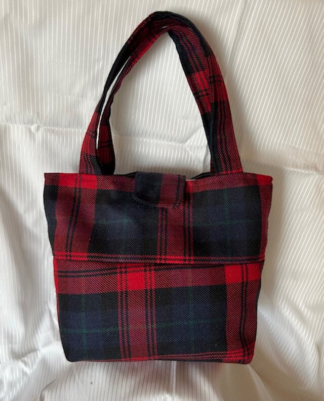 タータンチェックのバッグ【赤紺チェック】