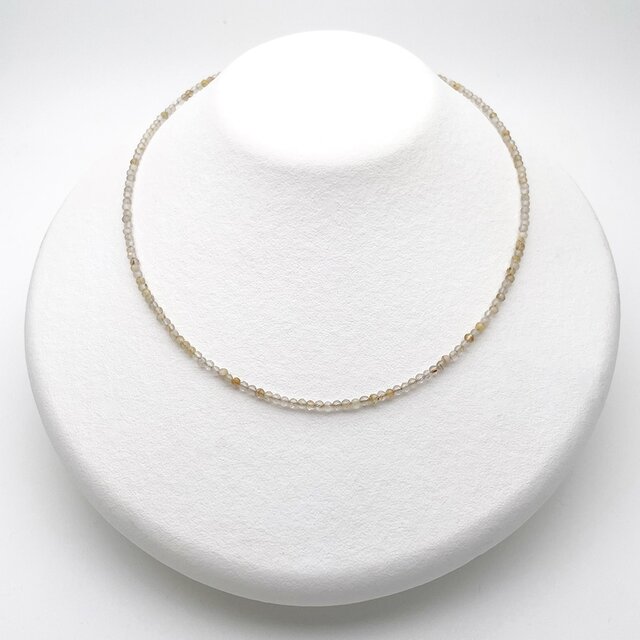 極小粒のルチルクォーツネックレス 2mm 金アレ対応 針水晶