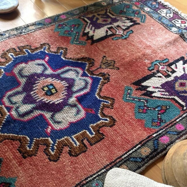54×110コーラルピンクグラデーション メダリオン トルコ