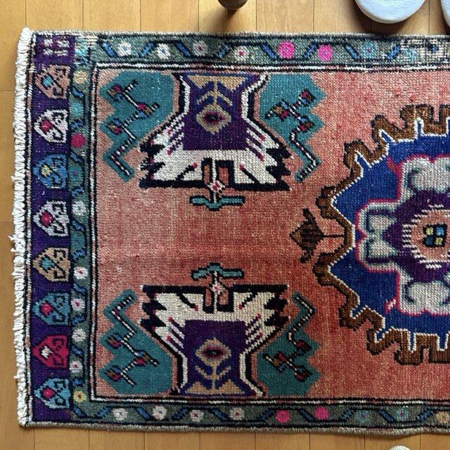 54×110コーラルピンクグラデーション メダリオン トルコ