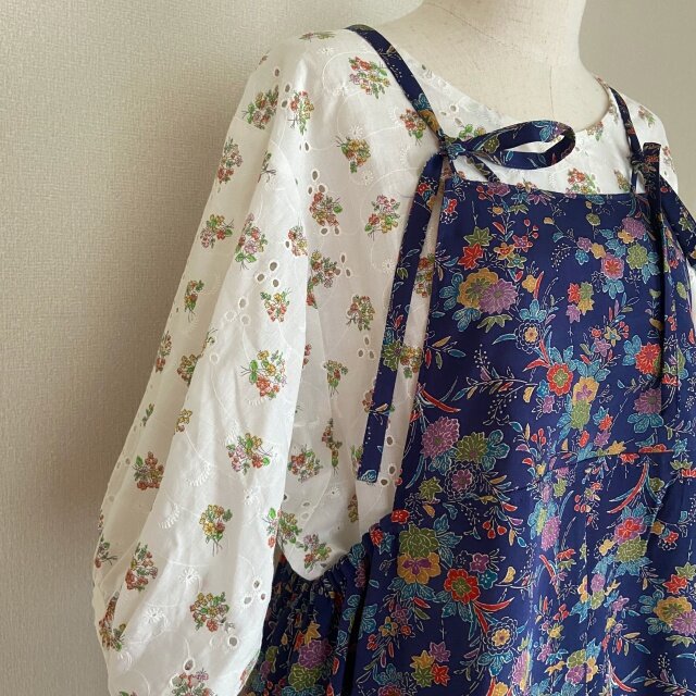 更紗着物リメイク ジャンパースカート | iichi 日々の暮らしを心地よく