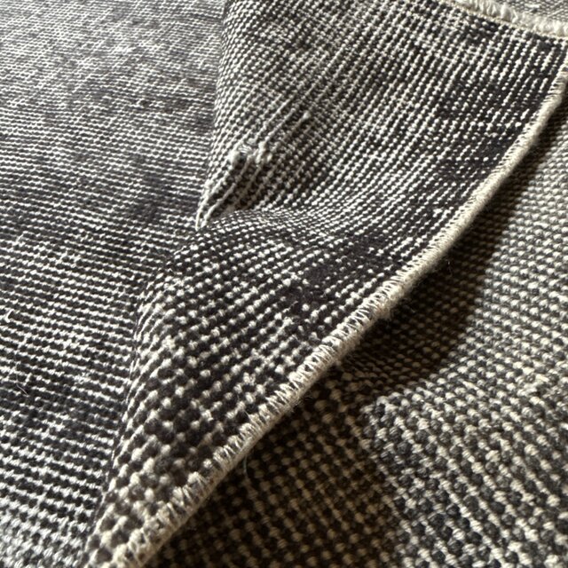 198×105ネイビーグレイ オーバーダイ ワンカラーラグ トルコ