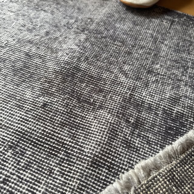 ヴィンテージラグ　トルコ　ブルーグレーオーバーダイ　シノワズリ　トルコ 198×105ネイビーグレイ オーバーダイ ワンカラーラグ トルコ