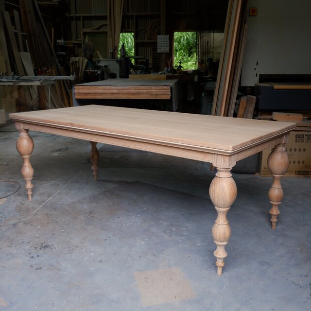 New☆ダイニングテーブル ナラ ろくろ脚 ターニングレッグ 天板サイズ