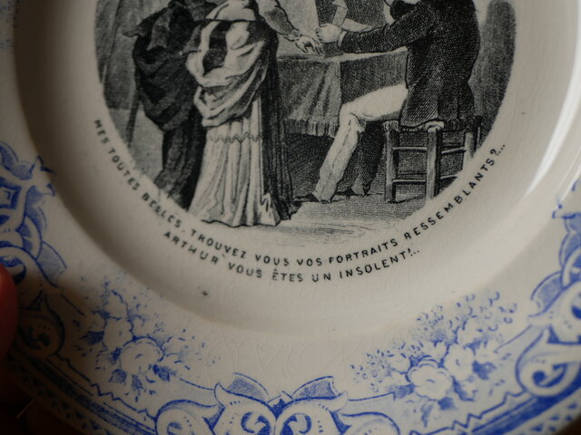 Creil et Montereau クレイユモントロー アンティークプレート ブルー