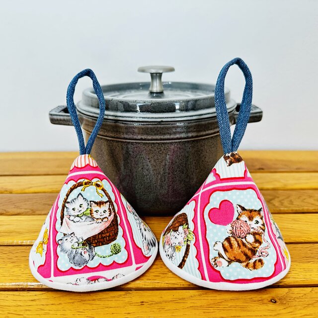 三角鍋つかみstaub　ストウブ　ホーロー　鍋つかみ　ミトン