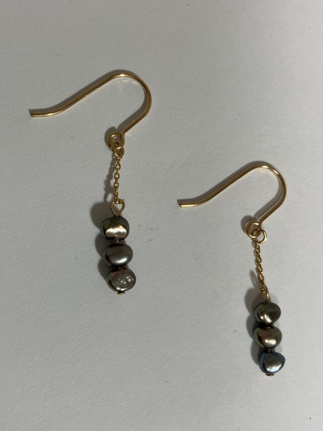 k14GFオイスターパールピアス　淡水有核パールピアスNO25-1102 PP-27淡水パールK14GFピアス | iichi 日々の暮らしを心地よく