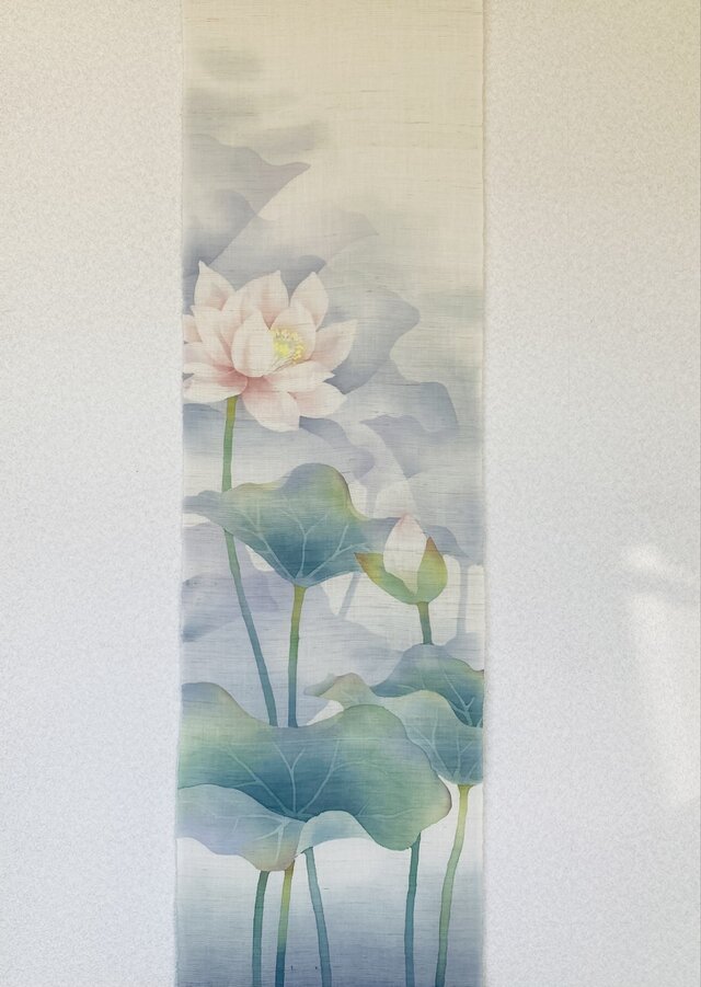 麻タペストリー「蓮」