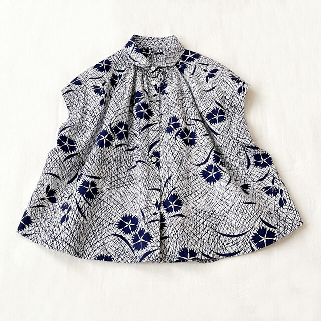 ヴィンテージユカタ de  プチカラー ギャザーブラウス