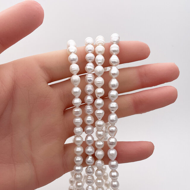 真珠採り 淡水パール 真珠 サークル 雫 ライス セミラウンド バロック 6mm 7mm