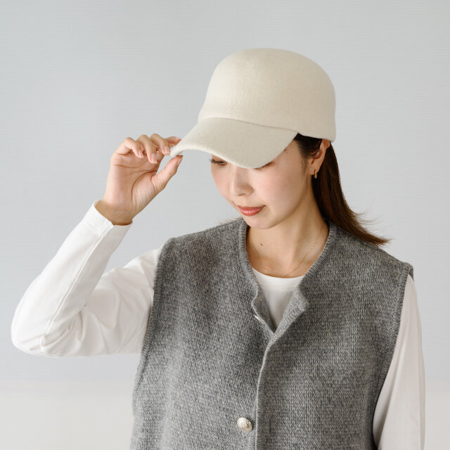 ウールキャップ キャップ ウール 帽子 YOKOI BERET ホワイト [YO-BR009-WH]