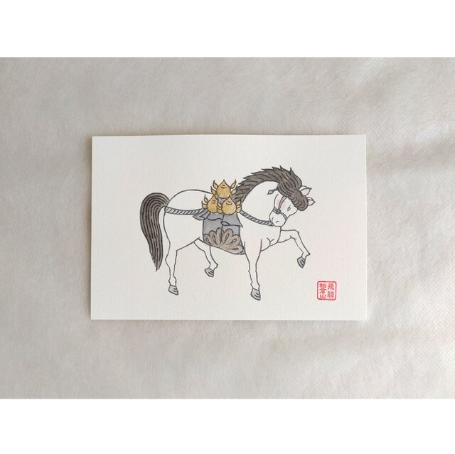 飛騨絵馬 はがきサイズ 墨色 | iichi 日々の暮らしを心地よくする