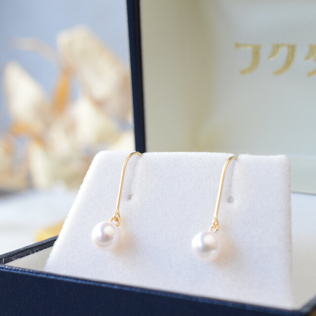 アヤコ　真珠とk18のフックピアス K18 アコヤ真珠のフックピアス | iichi 日々の暮らしを心地よく