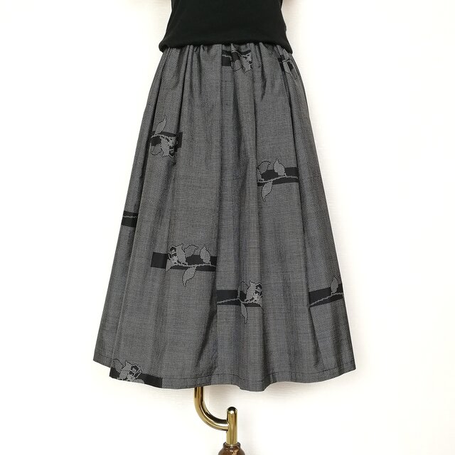 大島紬リメイク＊タックスカート
