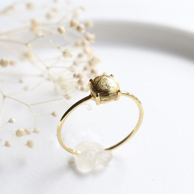 隕石 ゴールドリング ｜宇宙からの贈り物  指輪　ムオニナルスタ隕石　希少石ジュエリー　--Space--