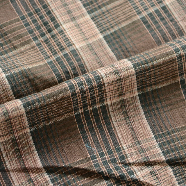 布団生地 昭和レトロ アンティーク 木綿 チェック 古布 格子柄