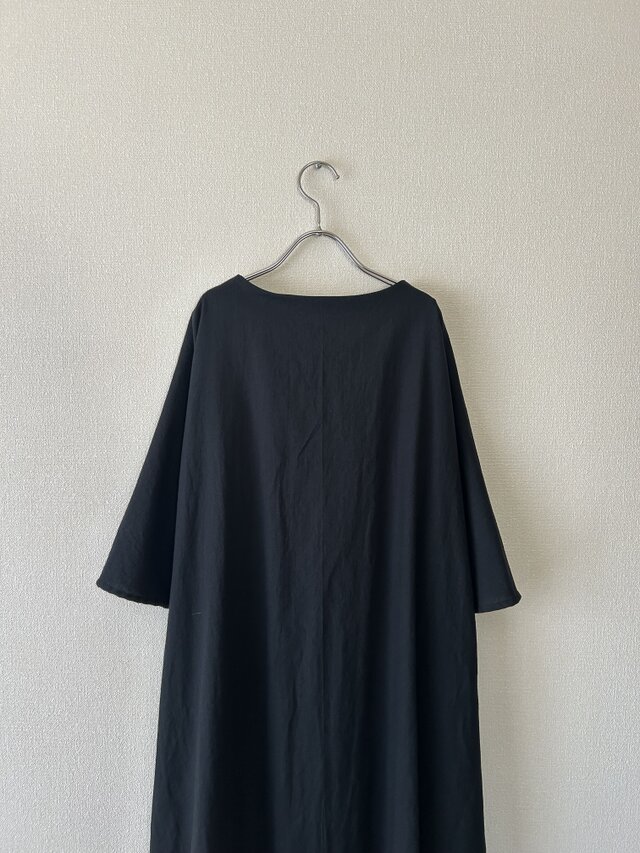 極美品 ROBE de PEAU リネン コットン バイカラー ワンピース 黒 極美品 ROBE de PEAU コットンリネン バイカラー ワンピース 黒