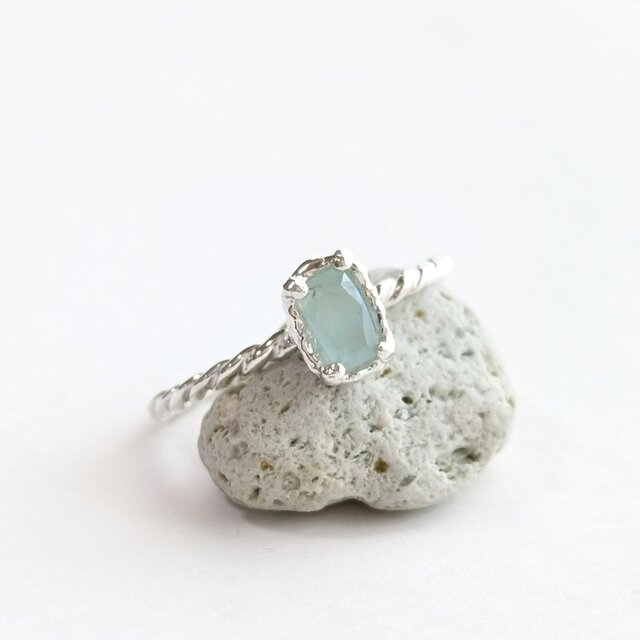 ［SV925］Hekirei-碧麗- グランディディエライトリング　木　虹　植物　花　フラワー　虫　鎚目　天然石　翡翠