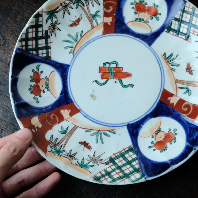 サマー特価¥2500→¥1500】見込みに巻物◇花と蝶と笹の葉。伊万里