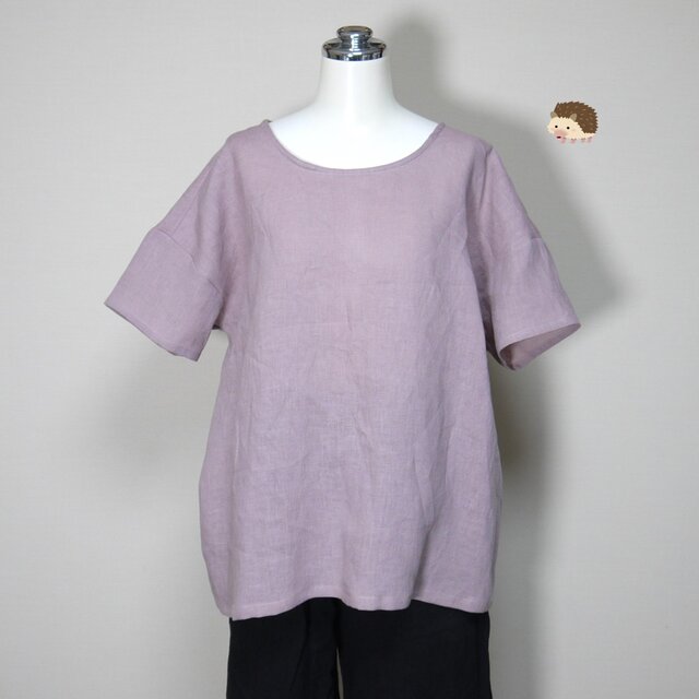 リネンのシンプルTシャツ◆【ナチュラルリネン　ライト】◆サクラ◆ワイドフリー（リネン100％）