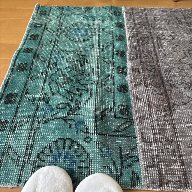 ラウンド✳︎99×99幸福イエローパッチワーク　グレージュ　トルコヴィンテージラグ ラウンド✳︎99×99幸福イエローパッチワーク グレージュ トルコ