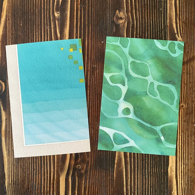 ゆる絵　ポストカード２枚組