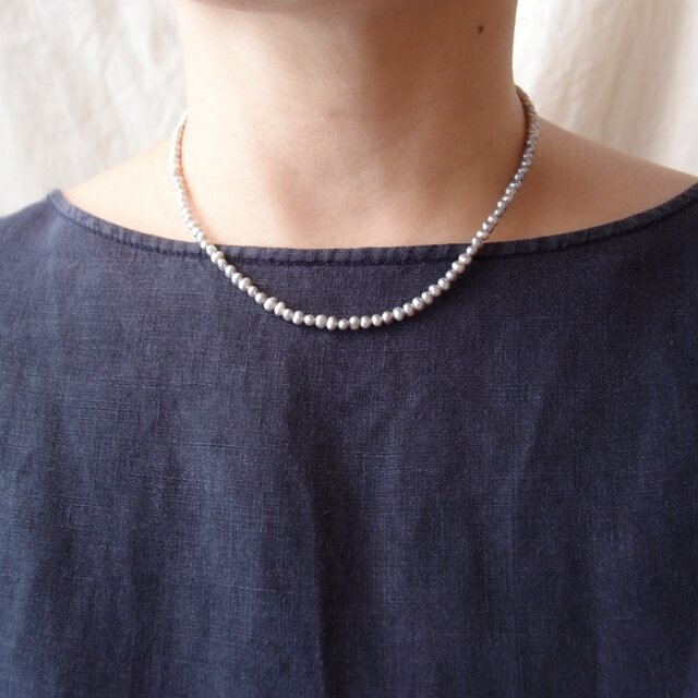 グレーパール ネックレス SV】Gray Pearl Necklace／グレーパール ネックレス | iichi 日々の