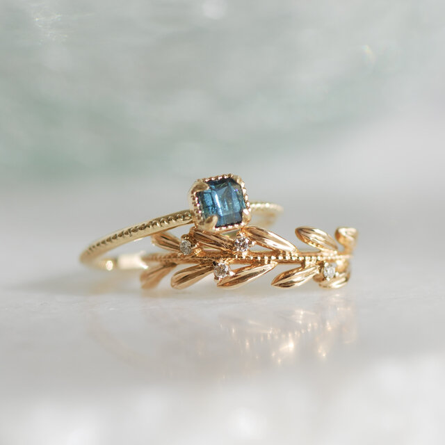 バイカラートルマリン（blue） リング / K10YG【1点限り】