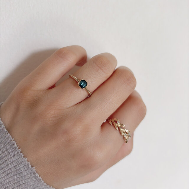バイカラートルマリン（blue） リング / K10YG【1点限り】 | iichi