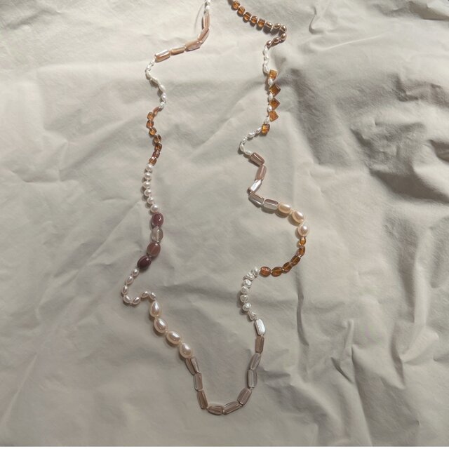 Andesine&Shellのロングネックレス　14kgf