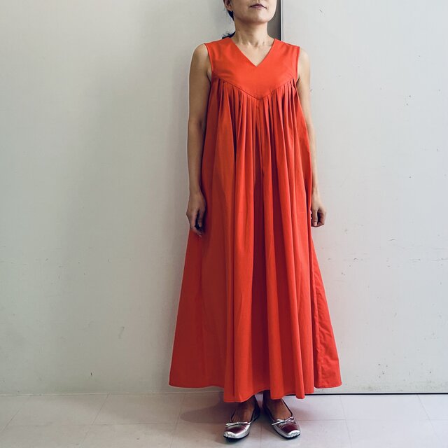 archivio オレンジ ノースリーブ ワンピース サイズ４０ archivio オレンジ ノースリーブ ワンピース サイズ40